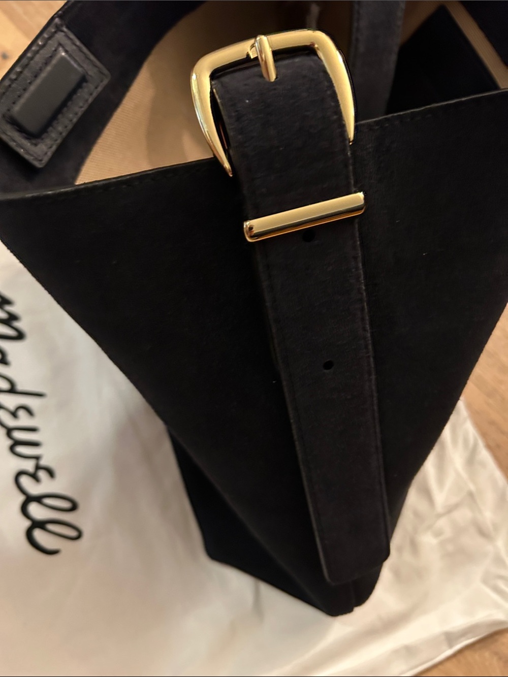 NWT Madewell The Essential Bucket Tote in Suede - juniper berry - Picture 3 of 8